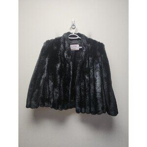 Intrigue Luxury By Glenoit Size 15 Black Fur Women Coat Made in USA Movie Prop